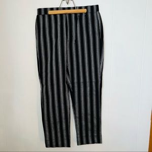Ivy + Main Black with White Stripes, Ankle Pants, NWT, Size XL